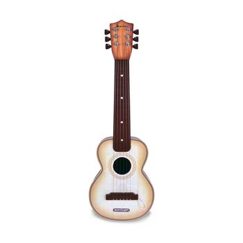Bontempi Plastic Guitar With Wood Finish 6 Metal Strings Music 55cm