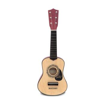 Bontempi Wooden Guitar Classical 6 Strings Tunable With Plectrum 55cm
