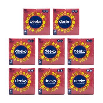 8x 50pc Deeko Thick Soft Extra Strong Napkins 31x31cm Assorted