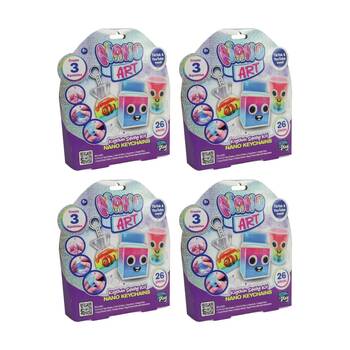 4PK Born To Play Nano Art Keychain Kit Assorted Craft Set 6y+