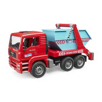 Bruder MAN TGA Skip Container Truck Extendible Supports Kids Toy 3y+ Red Blue