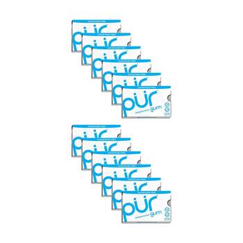 12x 9pc Pur Peppermint Flavour Aspartame & Sugar Free Chewing Gum 12.6g