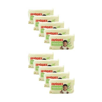 10x 48pc Huggies Baby Wipes Natural Care With Aloe Vera Soothes & Comforts