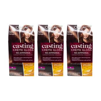 3PK Loreal Casting Creme Gloss Conditioner Hair Colour Honey Mahogany 550