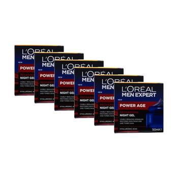 6PK Loreal Men Expert Power Age Recharging Night Gel Skin Care 50ml