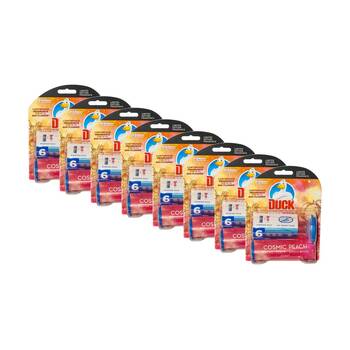 8x 6pc Duck Fresh Discs Toilet Cleaner Cosmic-Peach Starter Kit