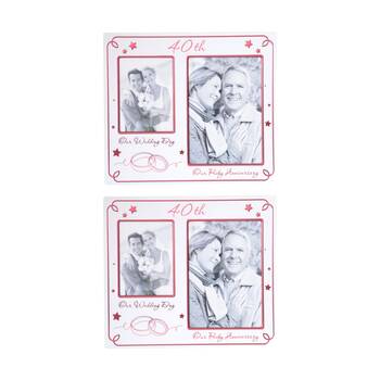 2PK Gibson Gifts 40th Annivers Collage Frame R Home Decor Photo Frames