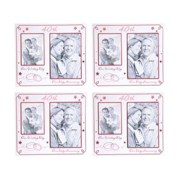 4PK Gibson Gifts 40th Annivers Collage Frame R Home Decor Photo Frames