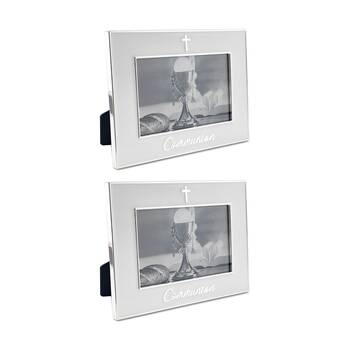 2PK Gibson Gifts Pure White Communion 6x4 Home Decor Photo Frames