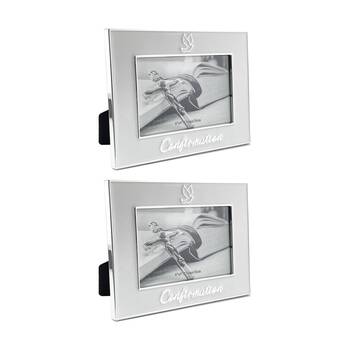 2PK Gibson Gifts Pure White Confirmation 6x4 Home Decor Photo Frames