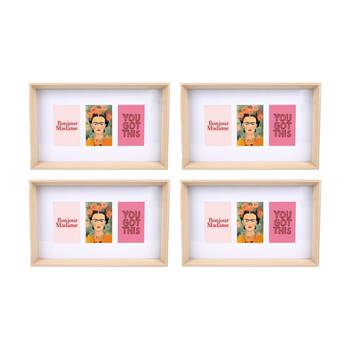 4PK Gibson Gifts Natural Ash 3 Photo Collage Home Decor Frames Rectangular