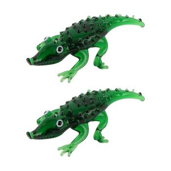 2PK Gibson Gifts Artisan Glass Crocodile Home Decoration Sculptures/Figurines