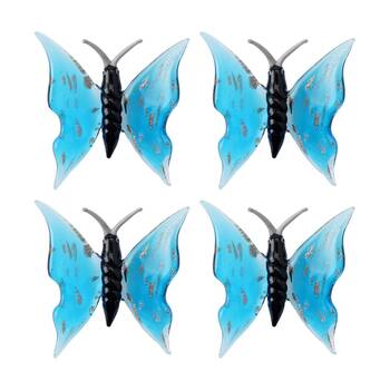 4PK Gibson Gifts Artisan Glass Butterfly Home Decoration Sculptures/Figurines