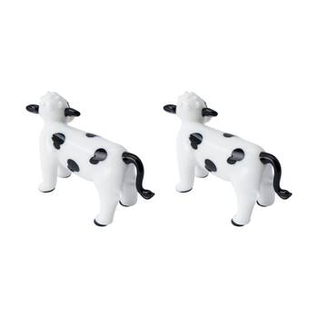 2PK Gibson Gifts Artisan Glass Cow Home Decoration Sculptures/Figurines