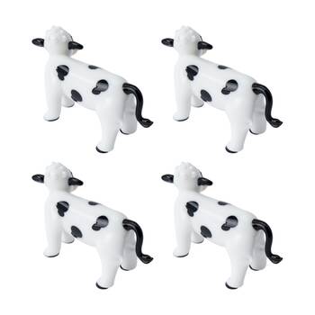 4PK Gibson Gifts Artisan Glass Cow Home Decoration Sculptures/Figurines