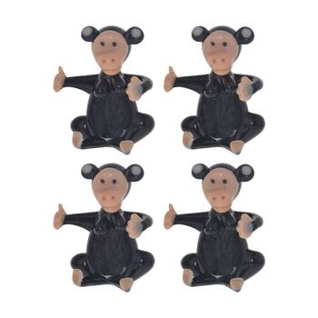 4PK Gibson Gifts Artisan Glass Monkey Home Decoration Sculptures/Figurines
