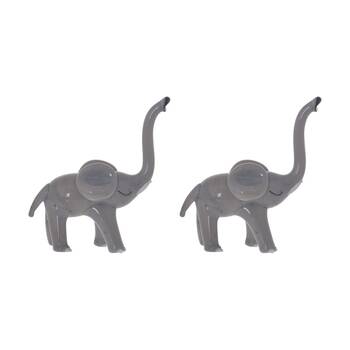 2PK Gibson Gifts Artisan Glass Elephant Home Decoration Sculptures/Figurines