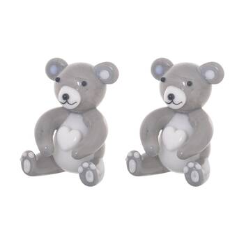 2PK Gibson Gifts Artisan Glass Teddy Bear Home Decoration Sculptures/Figurines