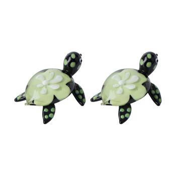 2PK Gibson Gifts Artisan Glass Turtle Home Decoration Sculptures/Figurines