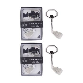 2PK Gibson Gifts Dapper Chap Golf Bottle Opener Drinkware/Barware Silver