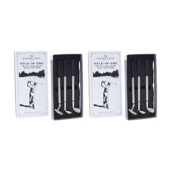 2x 3pc Gibson Gifts Dapper Chap Golf Club Pen Set Ballpoint Pens Blue Red Black 