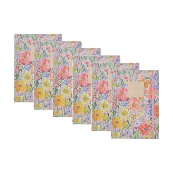 6PK Gibson Gifts Saffron A5 Notebook Stationery Diary Floral Theme