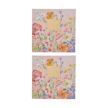 2PK Gibson Gifts Saffron Noteblock With Pen Stationery Notebook Floral Theme