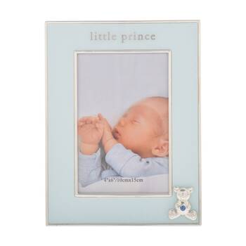 Gibson Gifts Little Prince Picture Photo Frame 4x6 Baby Blue Glass