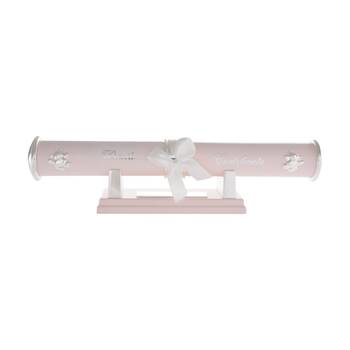 Gibson Gifts Birth Certificate Holder Blush Pink w/ Teddy Bear Design