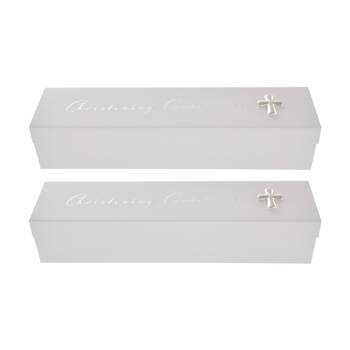 2PK Gibson Gifts Christening Certificate Elegant Box Memory Keepsake White