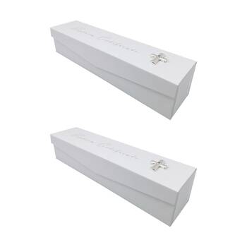 2PK Gibson Gifts Baptism Certificate Elegant Box Memory Keepsake White