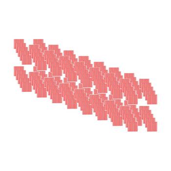 8x 20pc Annabel Trends Red & Pink Stripes Paper Napkins 23.5x33cm