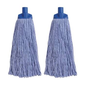 2PK Edco Enduro High Absorbency Heavy Duty Durable Yarn Mop Blue 400g