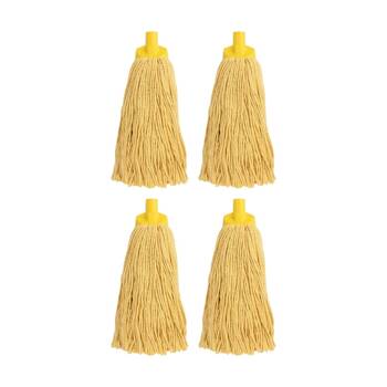 4PK Edco Enduro High Absorbency Heavy Duty Durable Yarn Mop Yellow 400g