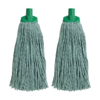 2PK Edco Enduro High Absorbency Heavy Duty Durable Yarn Mop Green 400g
