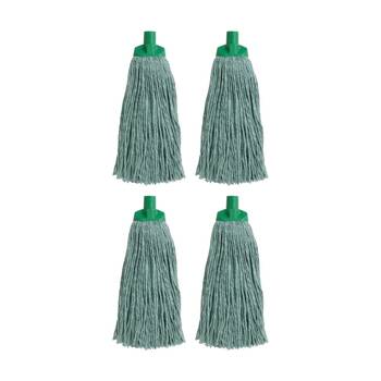 4PK Edco Enduro High Absorbency Heavy Duty Durable Yarn Mop Green 400g