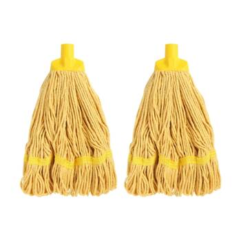 2PK Edco Enduro Heavy Duty Loop Ends Durable Yarn Round Mop Yellow 350g