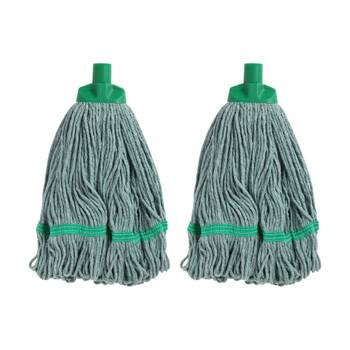 2PK Edco Enduro Heavy Duty Loop Ends Durable Yarn Round Mop Green 350g