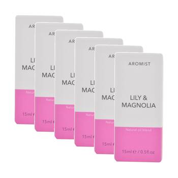 6PK Gibson Gifts Aromist Oil Lily & Magnolia Natural Remedies Aromotherapy