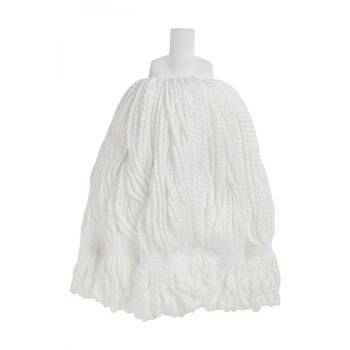 Edco 100 Percent Microfibre Yarn Round Mop W/ Loop Fibres White