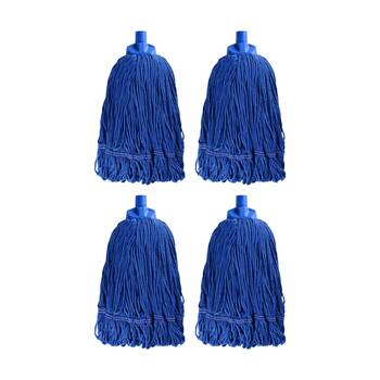 4PK Edco Heavy Duty Enduro 100 Percent Microfibre Mop Head Blue 350g