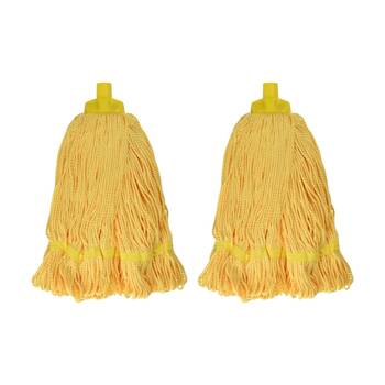 2PK Edco Pro-Lite Enduro Microfibre Round Skirt Shape Mop Yellow 350g