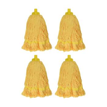 4PK Edco Pro-Lite Enduro Microfibre Round Skirt Shape Mop Yellow 350g