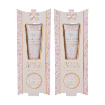 2PK Madelaine Velvet Rose Hand & Lip Care Set Pink Floral 40ml/10g