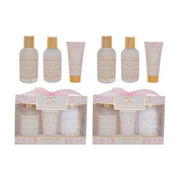 2PK Madelaine Velvet Rose Hearts Body Care Shower Gel Set Lotion Pink Floral