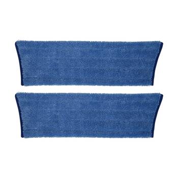 2PK Edco Enduro Microfibre Mop Pad Flat Refill Fits 27200 Frame Blue 40cm
