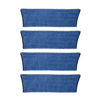 4PK Edco Enduro Microfibre Mop Pad Flat Refill Fits 27200 Frame Blue 40cm