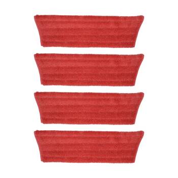 4PK Edco Enduro Microfibre Mop Pad Flat Refill Fits 27200 Frame Red 40cm