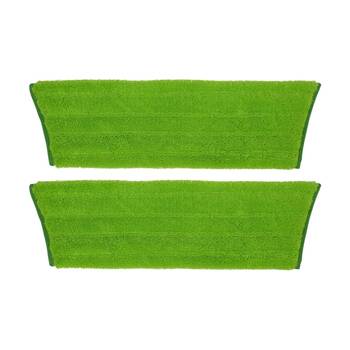 2PK Edco Enduro Microfibre Mop Pad Flat Refill Fits 27200 Frame Green 40cm