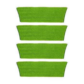 4PK Edco Enduro Microfibre Mop Pad Flat Refill Fits 27200 Frame Green 40cm